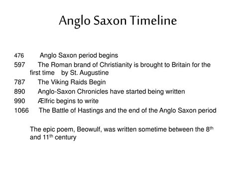 PPT - Anglo Saxon And Middle English Literature PowerPoint Presentation - ID:2723716