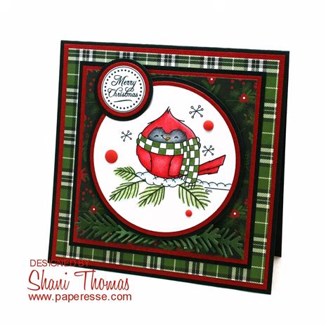 Cardinal Christmas card with 2 Cute Ink Winter Cardinal freebie | Paperesse