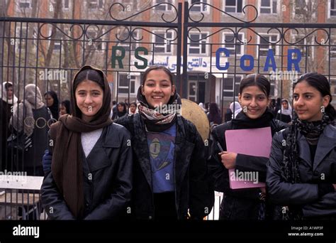 Girls outside their school Kabul Afghanistan Stock Photo - Alamy