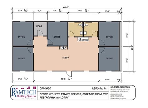 Seven Room Office - 1,650 Square Feet - Ramtech Building Systems