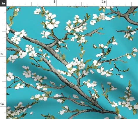 Vincent van Gogh - Branches of an Almond Fabric | Spoonflower