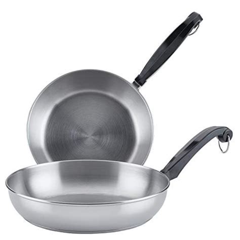 Farberware Classic Stainless Steel Frying Pan Set / Fry Pan Set / Stainless Steel Skillet Set ...