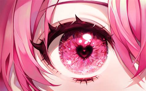 Anime Anime Girls Closeup Eyes Pink Eyes Pink Hair Wallpaper ...