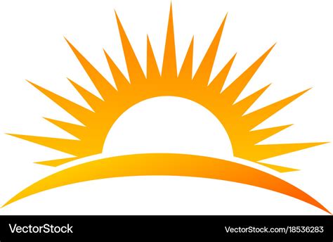 Sun rise logo Royalty Free Vector Image - VectorStock