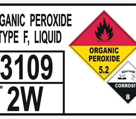 Organic Peroxide sign - Hazchem Type F Liquid sign