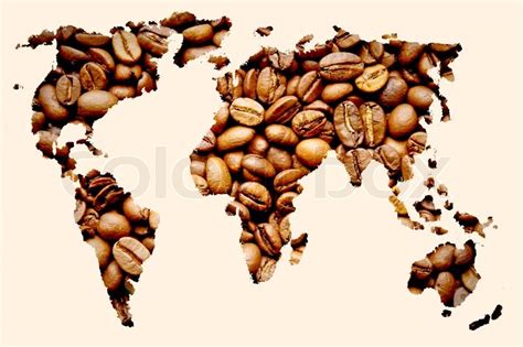 Map of the world of coffee Coffee world ... | Stock image | Colourbox