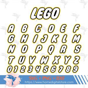 Lego Font SVG, PNG, DXF