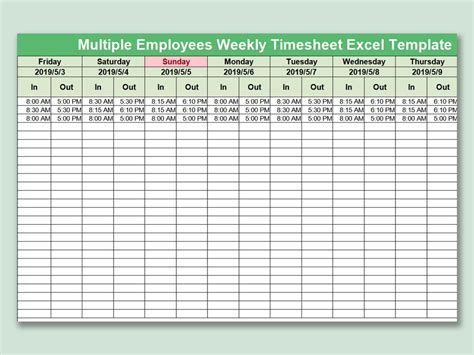 Timesheet Excel Templates