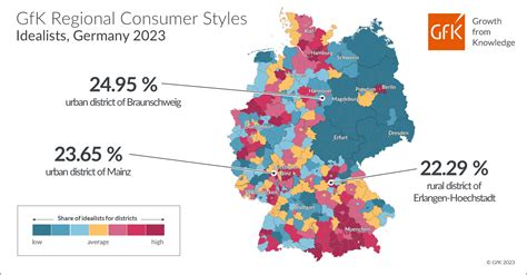 Map of the Month: GfK Regional Consumer Styles, Idealists, Germany 2023