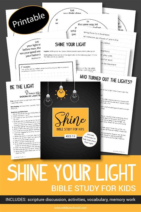 Shine Your Light Bible Study for Kids (Printable) - Wildly Anchored // Faith, Family, Homeschool