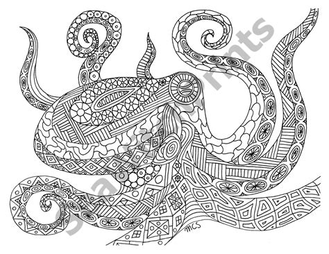 Ocean Invertebrates, Printable Coloring Pages, Set of 3, DIGITAL DOWNLOAD, Marine Life, for ...