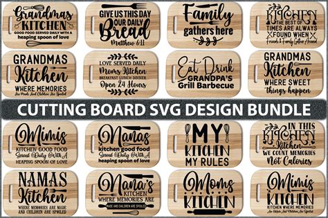 Free Cutting Board Quotes SVG Bundle Graphic by GraphMagic · Creative Fabrica