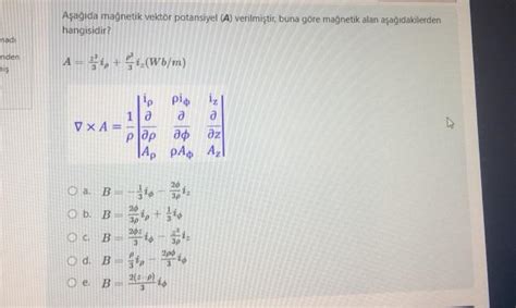 Solved The magnetic vector potential (A) is given below, | Chegg.com