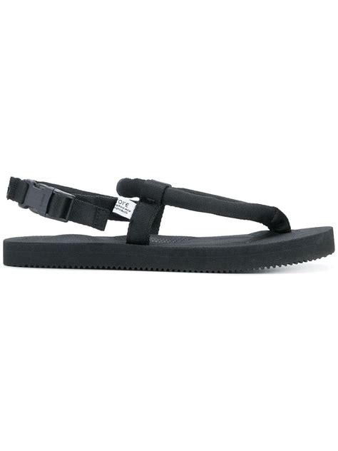 Suicoke Rubber Sling Back Strap Flip-flops in Black for Men - Lyst