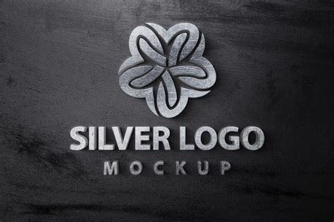 Free Silver Logo Mockup PSD Template - Mockup Den