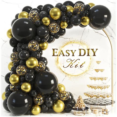 Buy 115pcs – Black and Gold Balloon Garland Kit & Arch – Black Gold Balloons Party Decorations ...