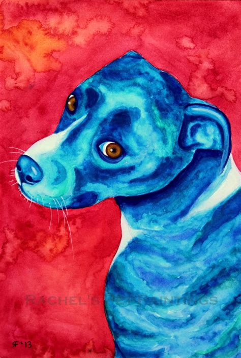 Blue Dog Painting Limited Edition Fine Art Print of Blue Pit