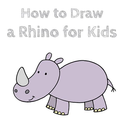 Rhino Drawings For Kids