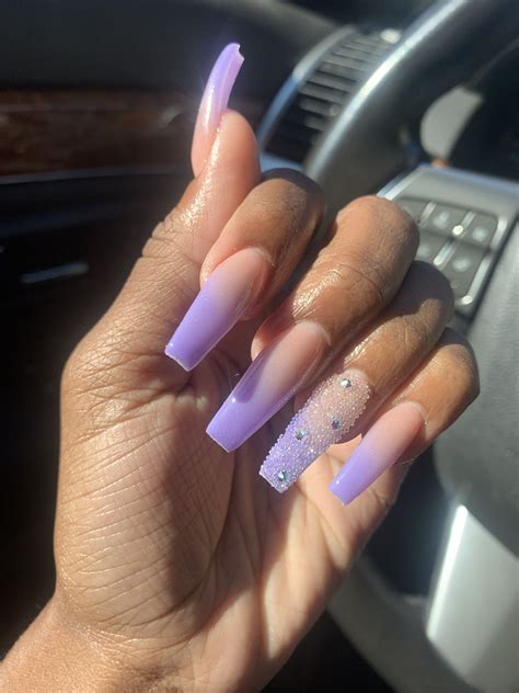 Purple ombré long acrylic nails in 2020 | Purple acrylic nails, Purple ...