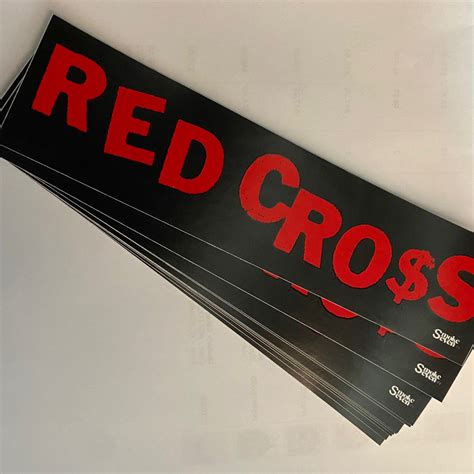 Red Cross Long Logo Sticker – DeadRockers