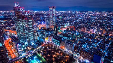 Tokyo skyline with the Shinjuku Park Tower at night - backiee