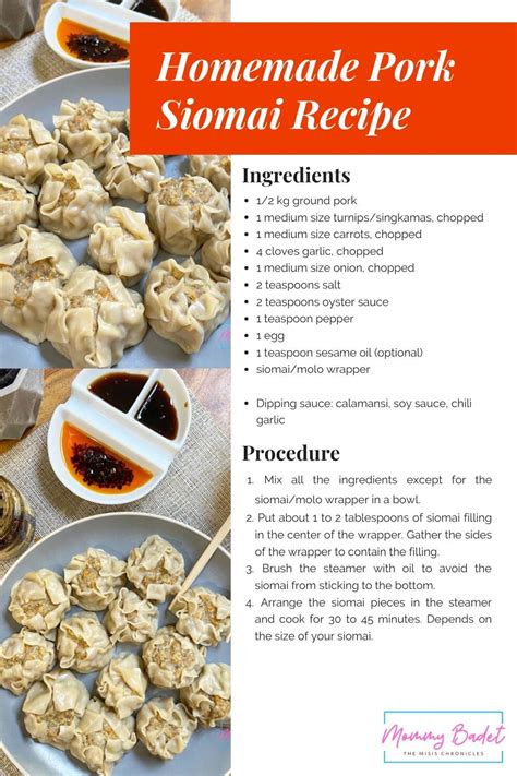 Pork Siomai Recipe | Pork siomai recipe, Recipes, Siomai