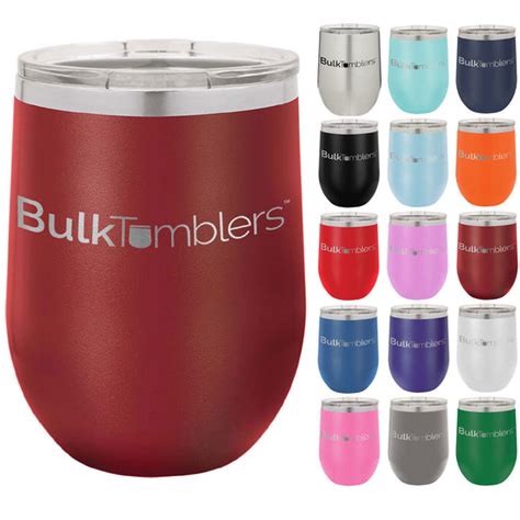 12 oz Logo or Personalized Insulated Stainless Steel Wine Tumbler Lid ...