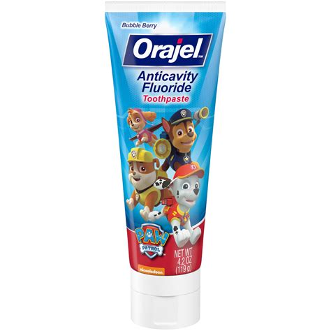 Orajel PAW Patrol Anticavity Fluoride Toothpaste- Bubble Berry Flavor- Kids Toothpaste 4.2oz ...