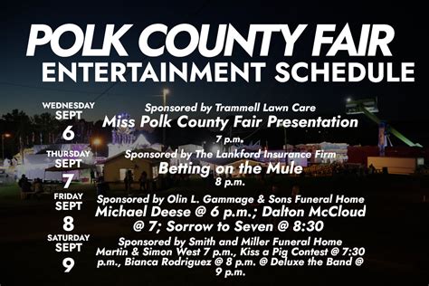 Polk County Fair announces 2023 Entertainment lineup - Polk Today