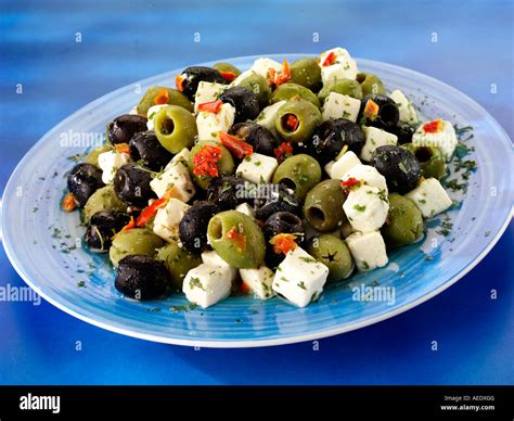 GREEK FETA AND OLIVE SALAD Stock Photo - Alamy