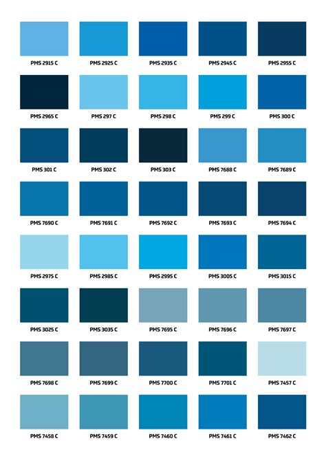 Pantone Colour Chart | Pantone color chart, Color names chart, Blue shades colors