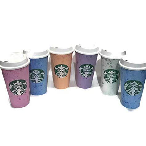 Starbucks Reusable Hot Cup Collection Pack Of 6 W/Lids 16 oz Summer 2019 - Walmart.com - Walmart.com