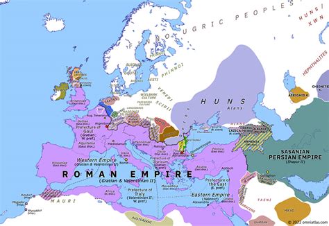 Europe at the time of the Battle of Adrianople, 9 August 378 : r/MapPorn