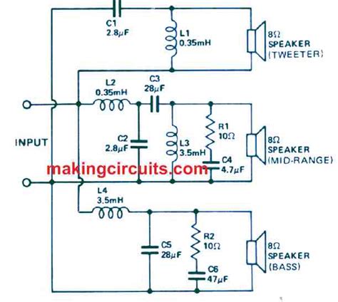 3 way crossover circuit diagram - Wiring Diagram and Schematics