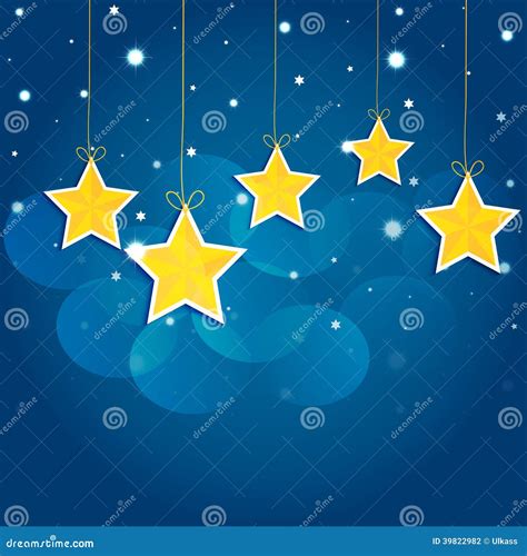 Cartoon Stars and Clouds in the Night Sky. Stock Vector - Illustration ...