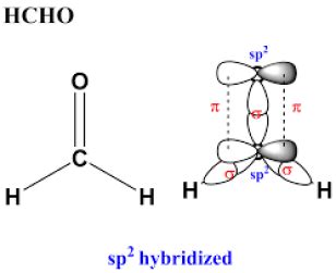 CH2O lewis structure, molecular geometry, bond angle, hybridization?