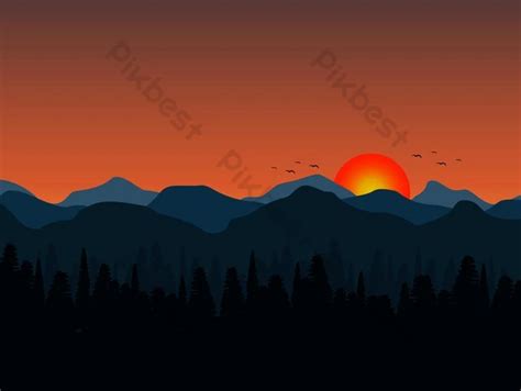 Nature Background Of Mountains Vector Graphic Element PNG Images | EPS ...