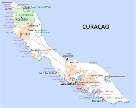 Curacao Best Beaches Map