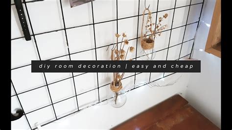 diy #1 aesthetic room decor cheap dan easy !! - wall grid, hanging vase, etc [Indonesia] - YouTube