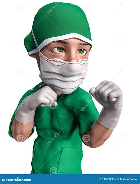 Funny doctor cartoon stock illustration. Illustration of green - 115692417