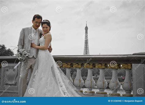 Lovely Asia Couple Wedding Pictures on Pont Alexandre III Bridge in ...