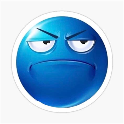 "blue emoji meme annoyed" Sticker for Sale by silverwolf946 | Redbubble