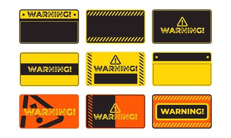 Premium Vector | Blank label of warning and caution sticker template set