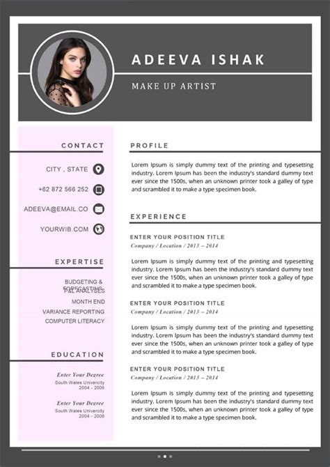 Artist Resume Template - Editable Resume for Word [Downloadable]