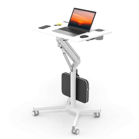 JOY worker Portable Laptop Desk, 28x20 Standing Rolling Desk for Laptop, Height Adjustable ...