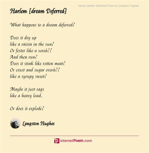 Harlem [dream Deferred] Poem by Langston Hughes