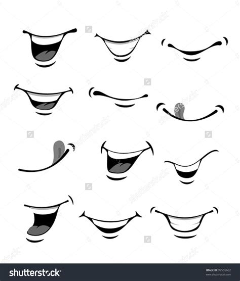 cartoon faces with different expressions on white background stock photo - 3797162