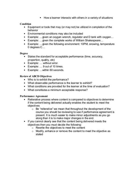 Abcd model for writing objectives