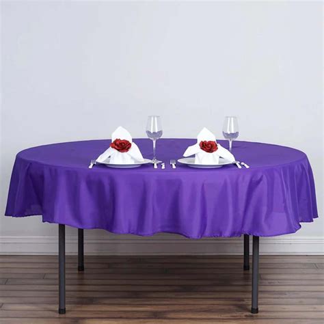 90" Purple Polyester Round Tablecloth | TableclothsFactory