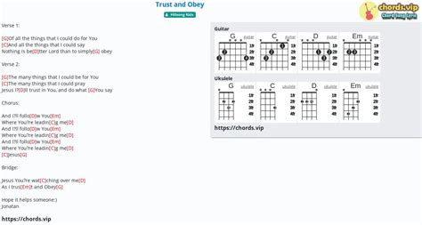 Chord: Trust and Obey - tab, song lyric, sheet, guitar, ukulele ...